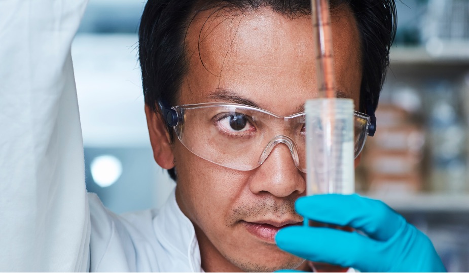 Scientist analyzing the BB-12 probiotic strain
