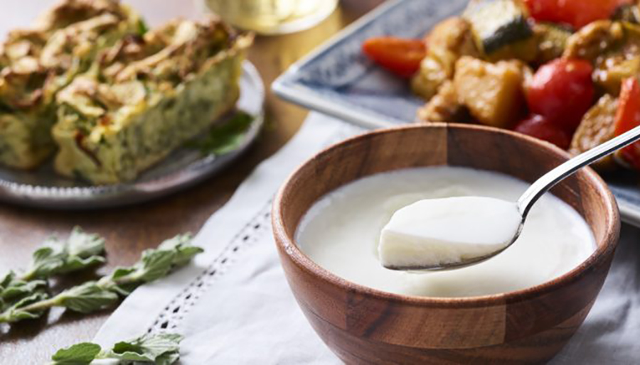 Dairy product with baked goods