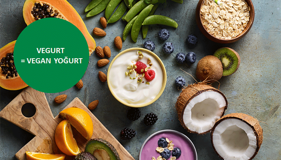 Vegan yogurt showcase